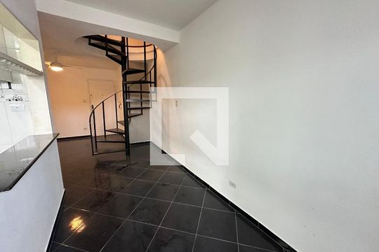 Sala de apartamento para alugar com 1 quarto, 45m² em Centro, São Vicente