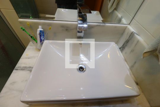 Banheiro da Suíte - Pia de apartamento à venda com 3 quartos, 87m² em Campestre, Santo André