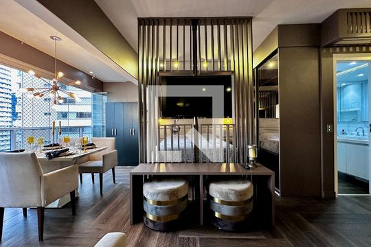 Sala de apartamento à venda com 1 quarto, 49m² em Vila Gertrudes, São Paulo