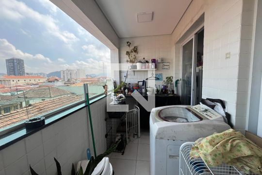 Varanda gourmet de apartamento para alugar com 2 quartos, 65m² em Macuco, Santos