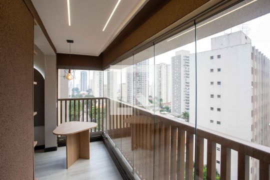 Varanda da Sala de kitnet/studio para alugar com 1 quarto, 33m² em Vila Gumercindo, São Paulo