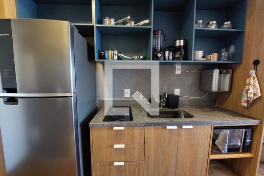 Cozinha de kitnet/studio à venda com 1 quarto, 25m² em Santo Amaro, São Paulo