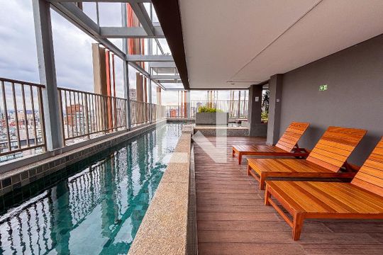 Área comum - Piscina de kitnet/studio à venda com 1 quarto, 23m² em Pinheiros, São Paulo