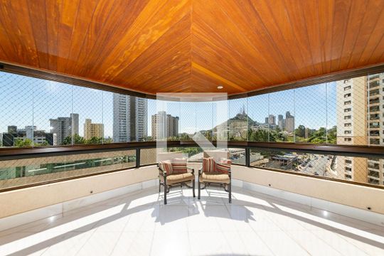 Varanda da Sala 1 de apartamento à venda com 4 quartos, 486m² em Vila da Serra, Nova Lima