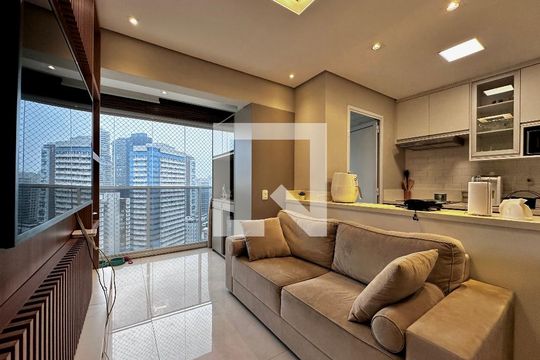 Sala de apartamento à venda com 1 quarto, 48m² em Vila Gertrudes, São Paulo