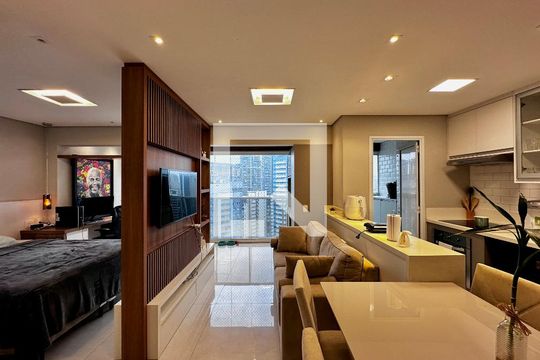 Sala de apartamento à venda com 1 quarto, 48m² em Vila Gertrudes, São Paulo