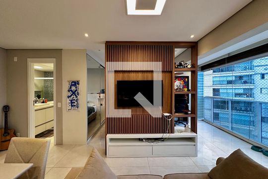 Sala de apartamento à venda com 1 quarto, 48m² em Vila Gertrudes, São Paulo