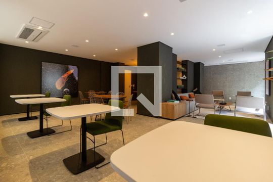 Área comum - Salão de festas de kitnet/studio à venda com 1 quarto, 26m² em Pinheiros, São Paulo