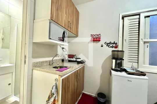 Cozinha de kitnet/studio à venda com 1 quarto, 18m² em Jardim Oriental, São Paulo