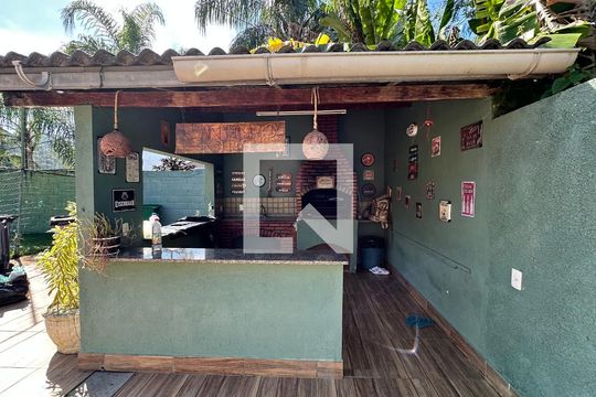 Área comum - Churrasqueira de casa de condomínio para alugar com 2 quartos, 55m² em Vargem Pequena, Rio de Janeiro