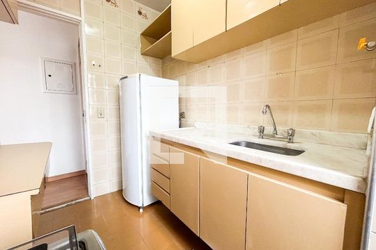 Cozinha de apartamento para alugar com 1 quarto, 32m² em Santo Amaro, São Paulo