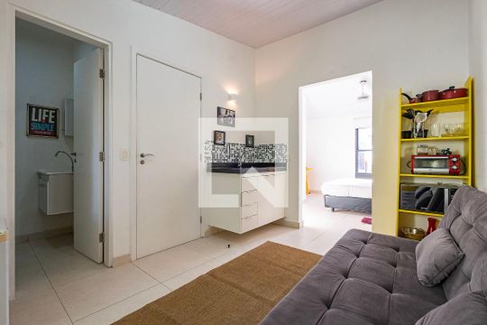 Sala/Cozinha de apartamento para alugar com 1 quarto, 40m² em Vila Madalena, São Paulo