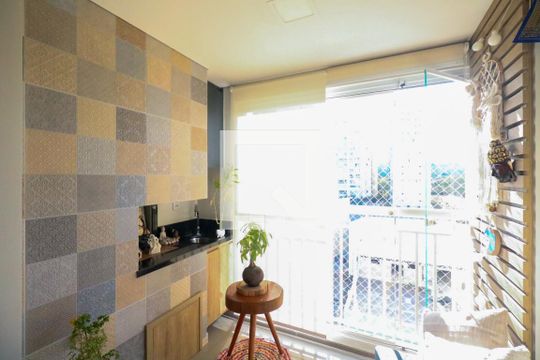 Varanda Sala de apartamento à venda com 2 quartos, 63m² em Jardim Sao Caetano, São Caetano do Sul