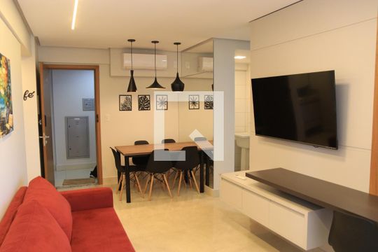 Sala de apartamento para alugar com 1 quarto, 46m² em Setor Marista, Goiânia