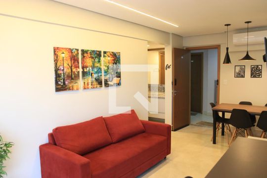 Sala de apartamento para alugar com 1 quarto, 46m² em Setor Marista, Goiânia