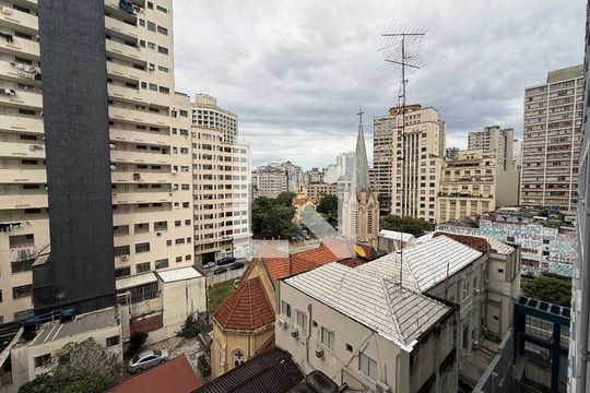 Vista da Sala/cozinha de apartamento à venda com 1 quarto, 26m² em Campos Elíseos, São Paulo