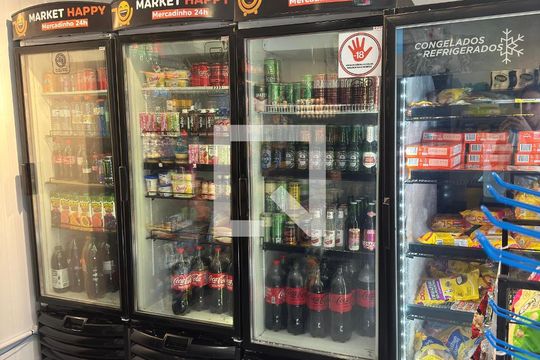 Área comum - Mercado interno de apartamento para alugar com 1 quarto, 25m² em Santo Amaro, São Paulo