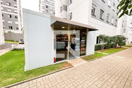 Área comum - Mercadinho interno de apartamento para alugar com 1 quarto, 25m² em Santo Amaro, São Paulo