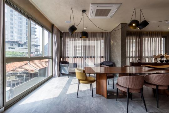 Área comum - Coworking de kitnet/studio para alugar com 1 quarto, 24m² em Santo Amaro, São Paulo
