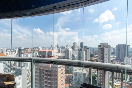 Vista da Varanda de kitnet/studio para alugar com 1 quarto, 32m² em Jardim das Acacias, São Paulo