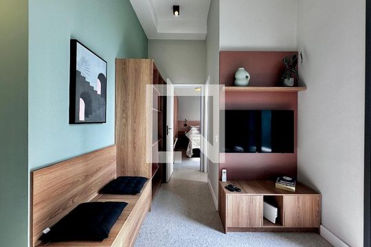 Sala de apartamento à venda com 1 quarto, 34m² em Santo Amaro, São Paulo