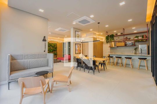 Área comum - Espaço Gourmet de kitnet/studio para alugar com 1 quarto, 23m² em Vila Madalena, São Paulo