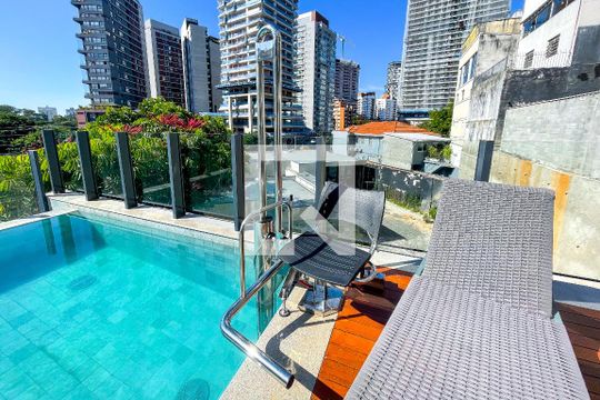 Área comum - Piscina de kitnet/studio para alugar com 1 quarto, 28m² em Sumaré, São Paulo