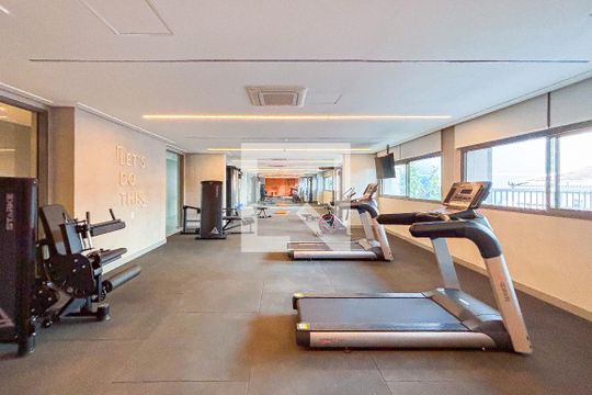 Área comum - Academia de kitnet/studio para alugar com 1 quarto, 24m² em Pinheiros, São Paulo