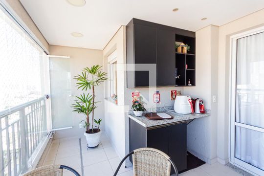 Varanda da Sala de apartamento à venda com 2 quartos, 64m² em Vila Curuçá, Santo André