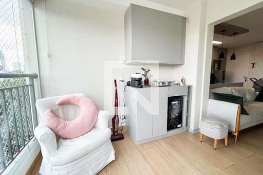Varanda da Sala de apartamento para alugar com 2 quartos, 66m² em Santo Amaro, São Paulo