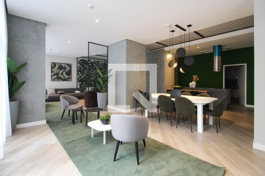 Área comum - Salão de festas de apartamento para alugar com 1 quarto, 26m² em Vila Nova Conceição, São Paulo