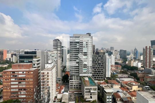 Vista da Varanda de apartamento à venda com 1 quarto, 50m² em Pinheiros, São Paulo