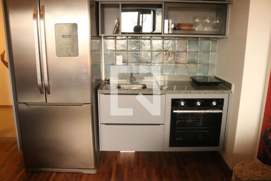 Sala e Cozinha Integrada de apartamento à venda com 1 quarto, 33m² em Perdizes, São Paulo