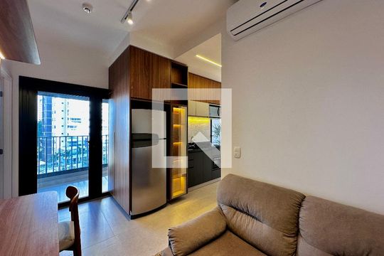 Sala de apartamento para alugar com 1 quarto, 53m² em Jardim das Acacias, São Paulo