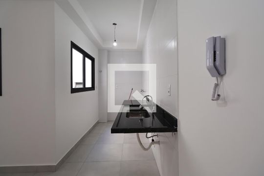 Cozinha de apartamento à venda com 2 quartos, 53m² em Vila Guiomar, Santo André