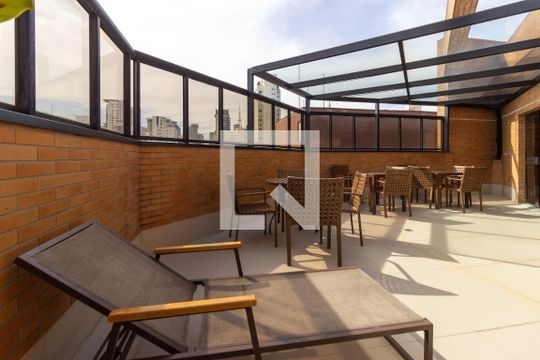 Área comum - Terraço de apartamento para alugar com 1 quarto, 34m² em Jardim Paulista, São Paulo
