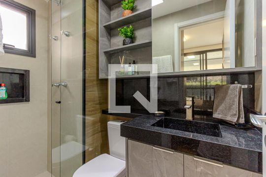 Banheiro do Studio de kitnet/studio para alugar com 1 quarto, 31m² em Campo Belo, São Paulo