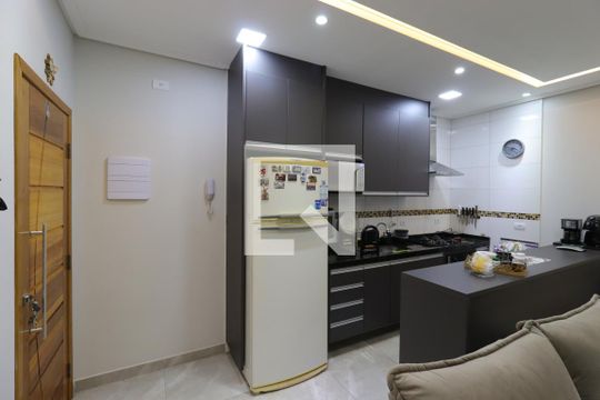 Cozinha de apartamento à venda com 2 quartos, 59m² em Campestre, Santo André