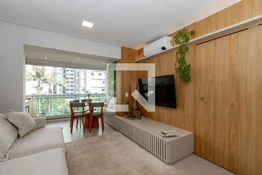 Sala de apartamento à venda com 3 quartos, 98m² em Brooklin Novo, São Paulo