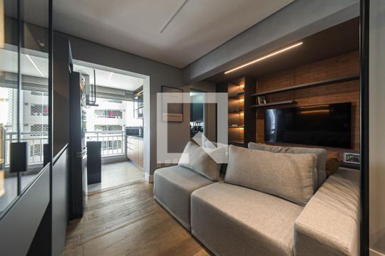 Sala de apartamento à venda com 2 quartos, 74m² em Cidade Monções, São Paulo