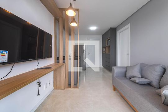 Sala/Cozinha de apartamento para alugar com 1 quarto, 26m² em Campo Belo, São Paulo