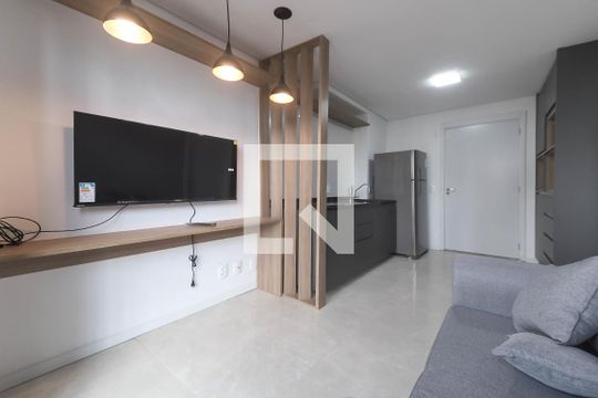 Sala/Cozinha de apartamento para alugar com 1 quarto, 26m² em Campo Belo, São Paulo