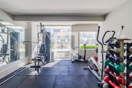 Área comum - Academia de kitnet/studio para alugar com 1 quarto, 30m² em Pinheiros, São Paulo