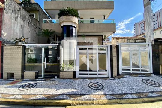 Fachada do Prédio de apartamento para alugar com 1 quarto, 45m² em Guilhermina, Praia Grande