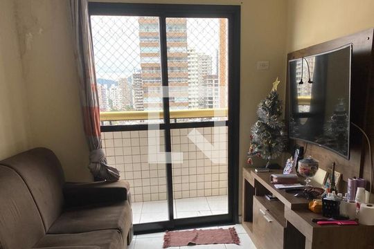 Sala de apartamento para alugar com 1 quarto, 62m² em Aviação, Praia Grande