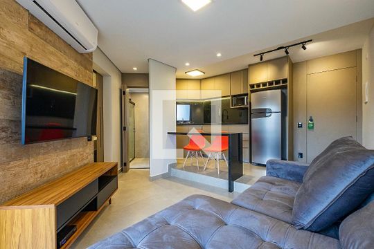 Sala/Cozinha de apartamento à venda com 1 quarto, 40m² em Jardins, São Paulo