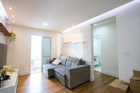 Sala de apartamento à venda com 2 quartos, 87m² em Vila Valparaíso, Santo André