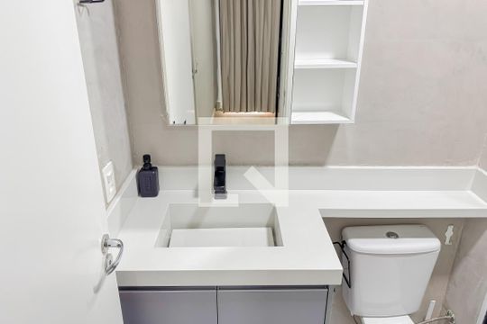 Banheiro da Suíte de apartamento à venda com 1 quarto, 29m² em Jardim da Gloria, São Paulo