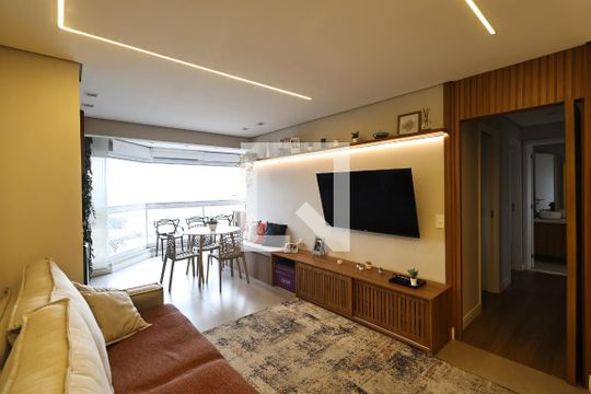 Sala de apartamento à venda com 3 quartos, 91m² em Vila Assunção, Santo André