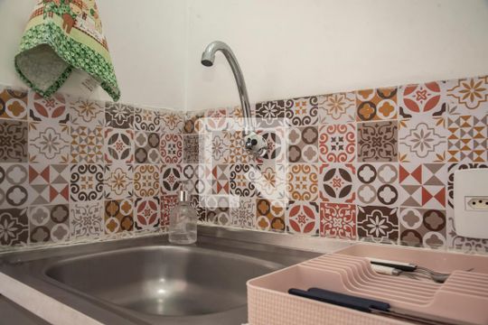 Cozinha de kitnet/studio para alugar com 1 quarto, 18m² em Vila Clementino, São Paulo